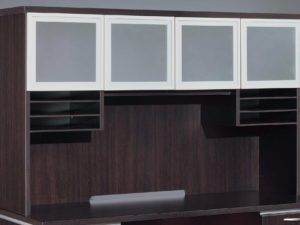 OVERHEAD STORAGE WITH FROSTED GLASS DOORS