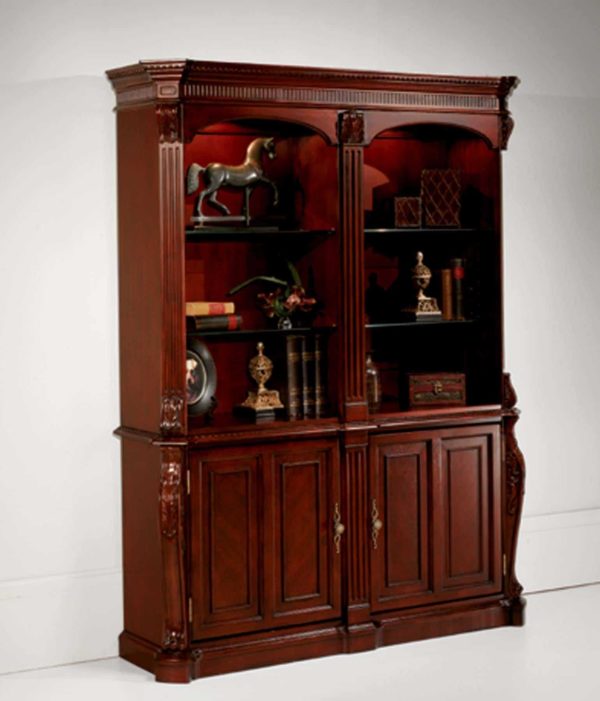 DOUBLE BOOKCASE WITH CABINET