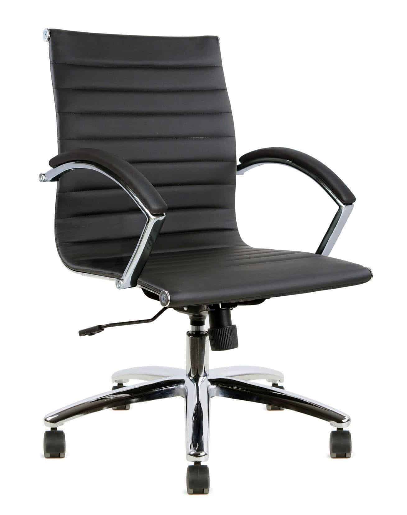 Hmrp001 Mb Mid Back With Arms White Or Black Used Office Furniture Chicago Store Cubicle Concepts