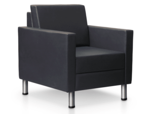 Simo Edge Lounge Couch - 1 Seater, Black Modern