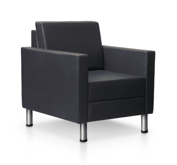 Simo Edge Lounge Couch - 1 Seater, Black Modern