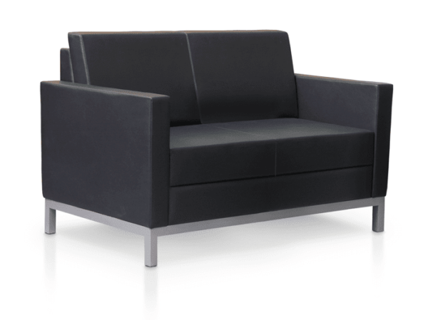 Simo Edge Lounge Couch - 2 Seater, Black Modern