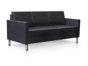 Simo Edge Lounge Couch - 3 Seater, Black Modern