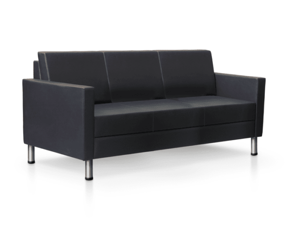 Simo Edge Lounge Couch - 3 Seater, Black Modern
