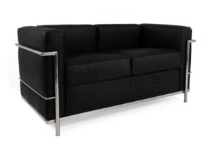 CC Metro Lounge Loveseat - 2 Seater, Black Modern
