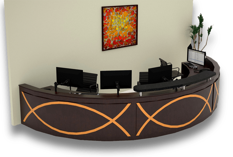 Reception Desk Simo Curved 240 Used Office Furniture Chicago