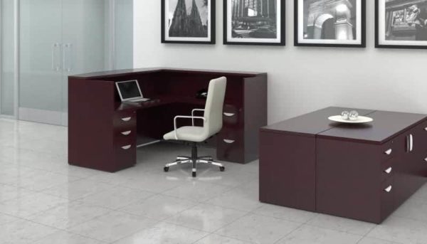 Reception Desk, Transitional Wood Veneer VF-F - Image 4