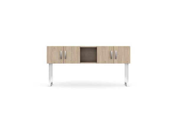 Level shared desk hutches